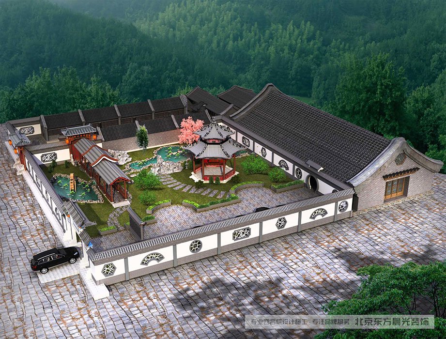 北京仿古中式建筑效果圖