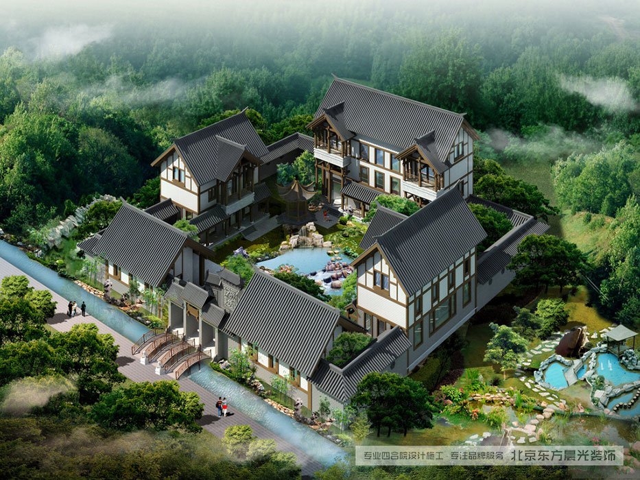 北京仿古中式建筑效果圖