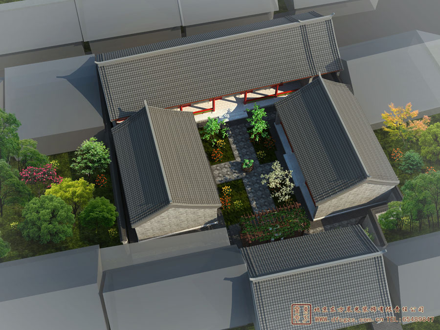 北京中式建筑效果圖